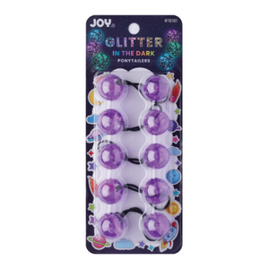 
                  
                    Load image into Gallery viewer, Joy Twin Beads Ponytailer 25mm 5ct Glitter Glow Beads Joy Purple  
                  
                