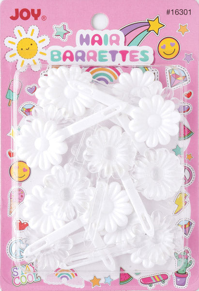 Joy Hair Barrettes 10Ct Blanco y Transparente