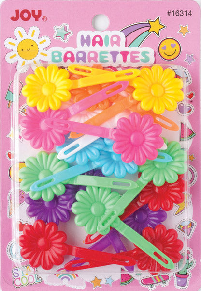 Joy Hair Barrettes Daisy, 10 Count, Rainbow