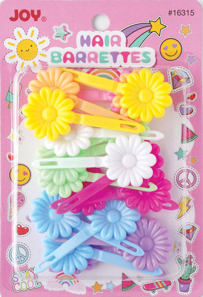 Joy Hair Barrettes Daisy, 10 Count, Assorted Pastel