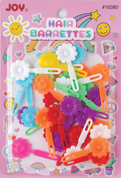 Joy Hair Barrettes Petite Daisy, 24 Count, Assorted Colors