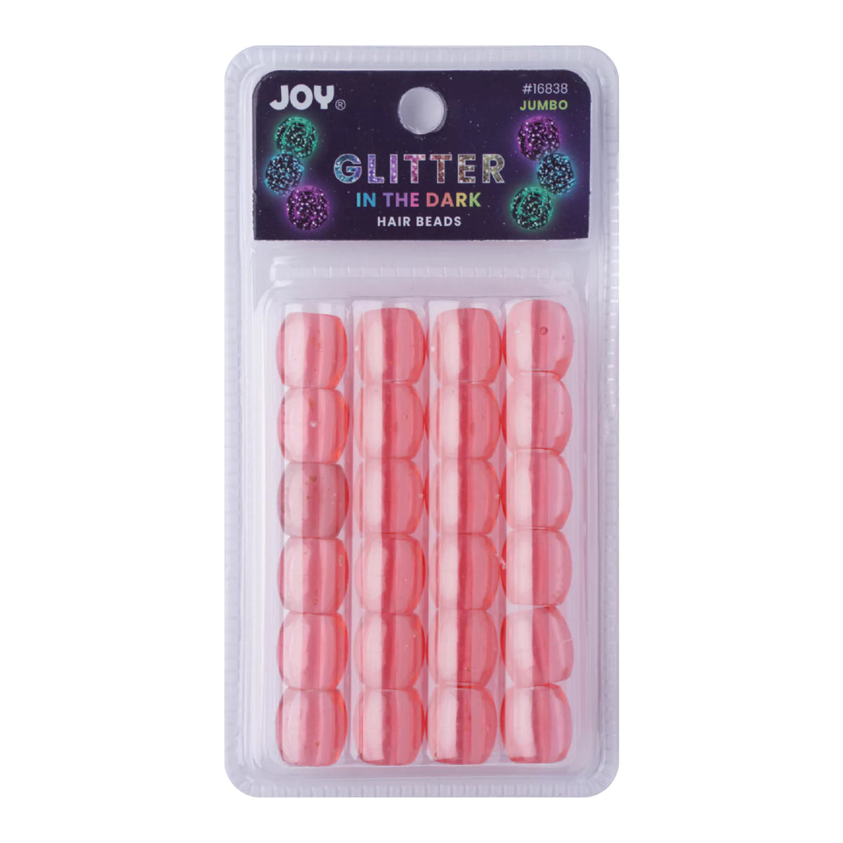 Joy Oval Beads Jumbo Glitter Glow Beads Joy Red  