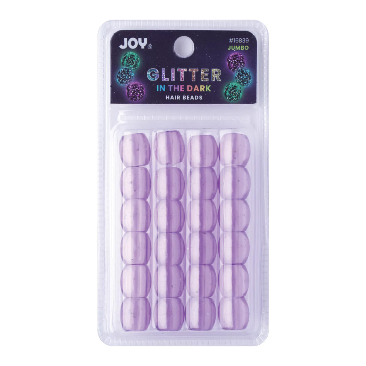 Joy Oval Beads Jumbo Glitter Glow Beads Joy Purple  