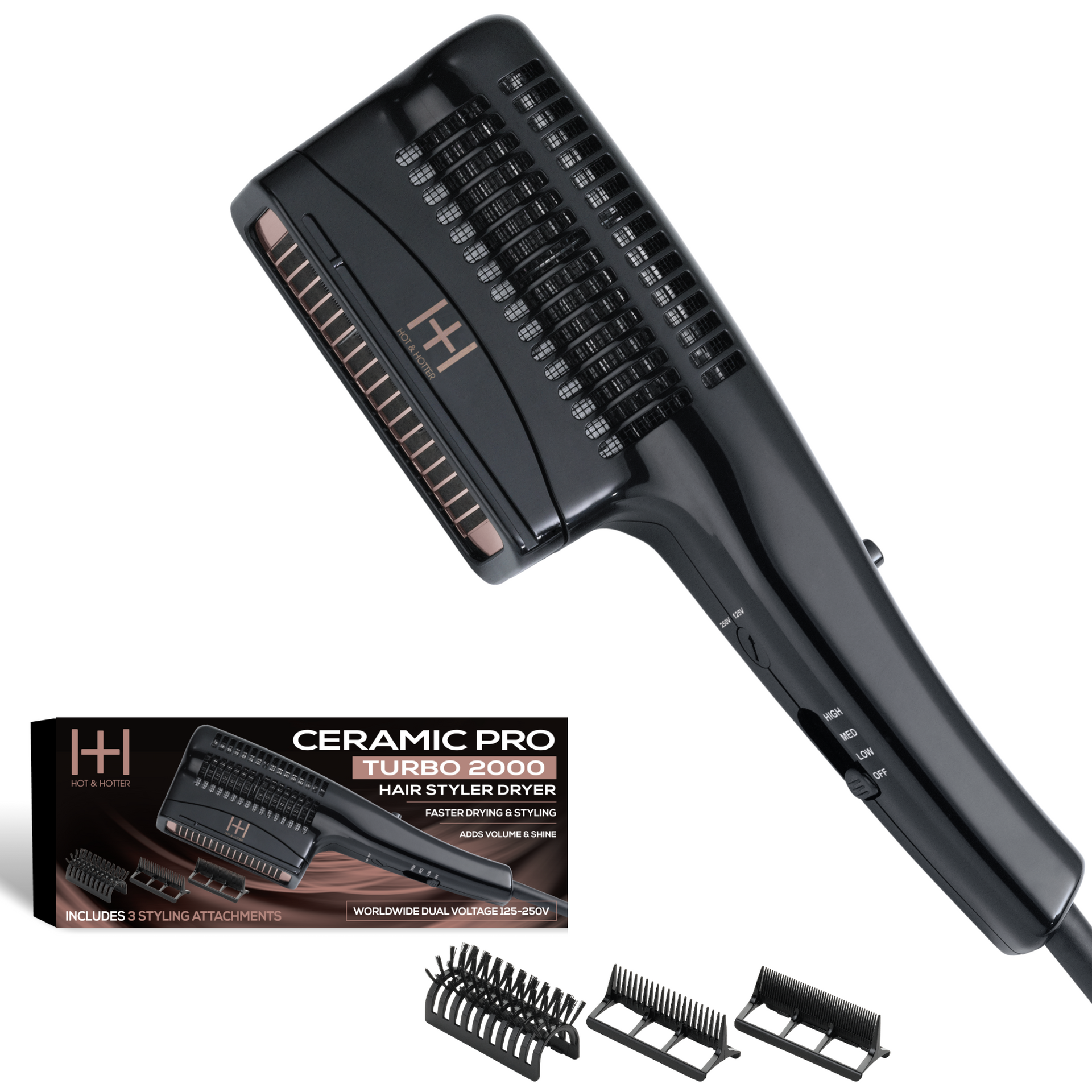 Hot & Hotter Ceramic Pro Turbo Hair Styler Dryer, 1 Count Hatchet