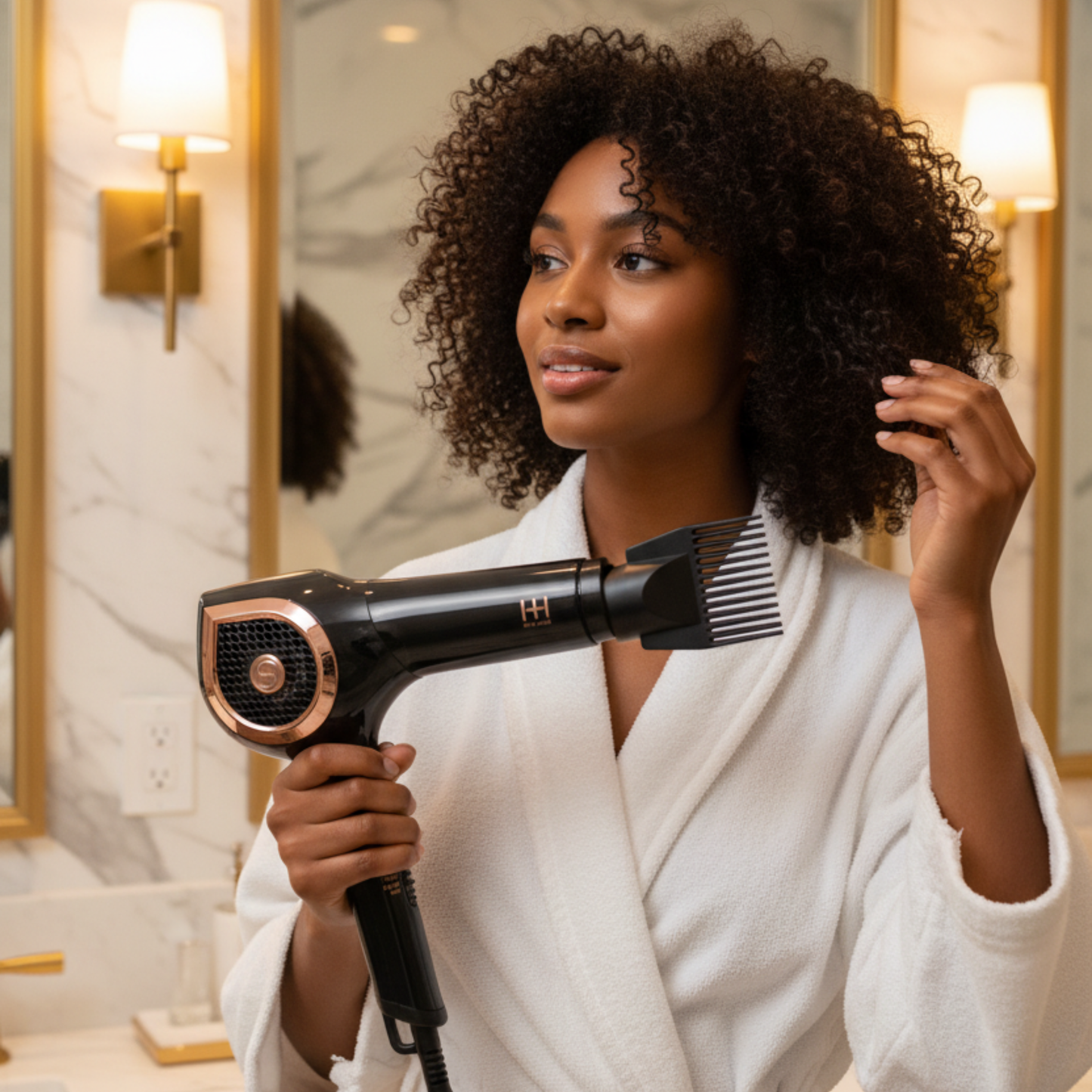 Hot & Hotter Ceramic Ionic Turbo 3000 Hair Dryer, 1 Count, Black & Rose Gold