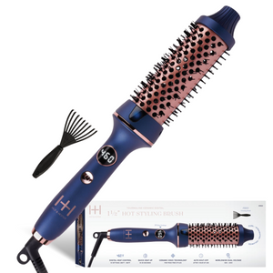 Hot & Hotter Tourmaline Ceramic Digital Hot Styling Brush 1 1/2in with cleaning brush and digital LCD display