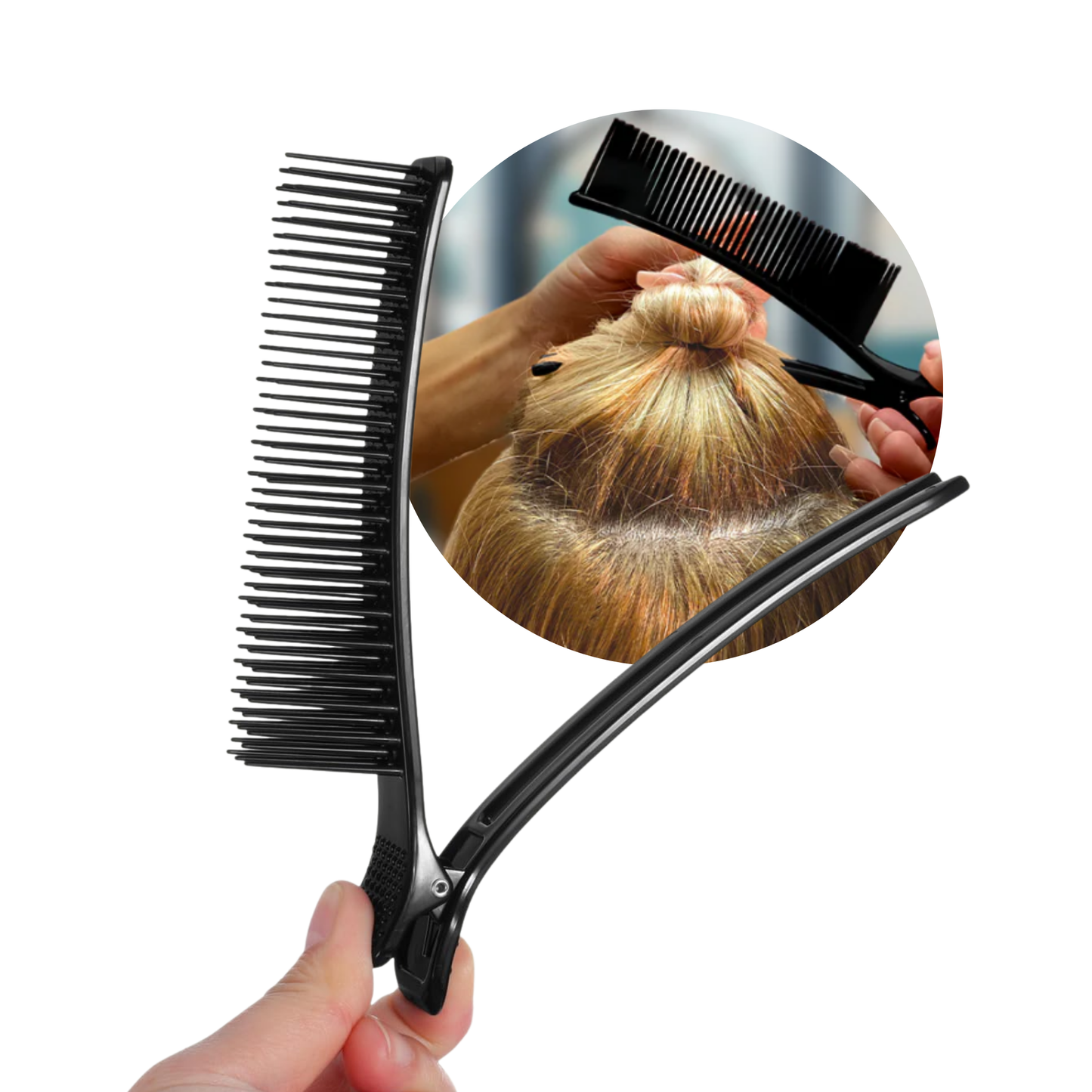 Annie Sectioning Comb Grip Clip, 2ct, Black