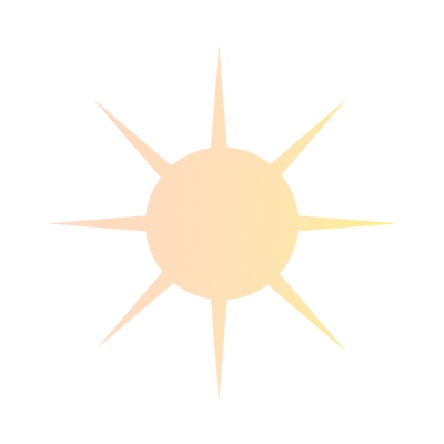 Simple eight-pointed star shape with soft gradient in peach and yellow tones on transparent background