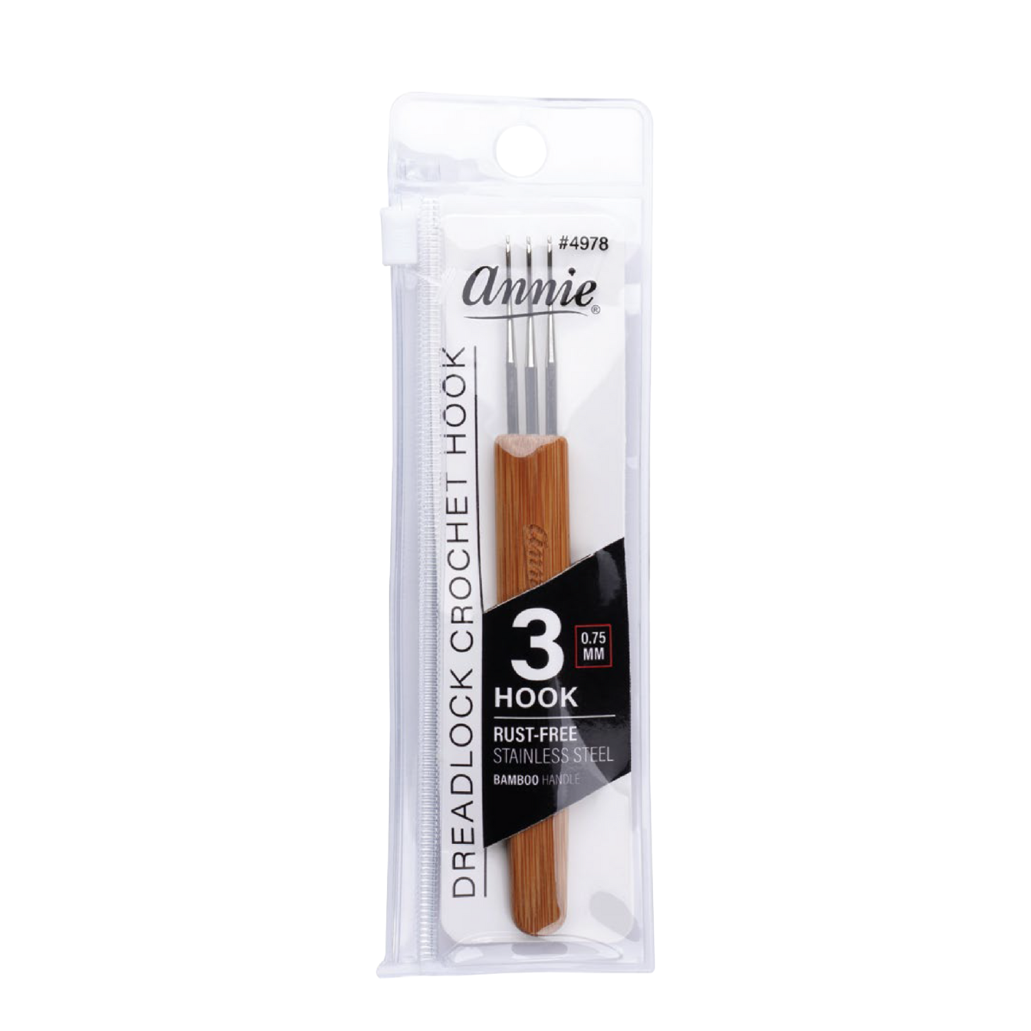 Annie Dreadlocks Crochet Needle 3 Hook | 0.75mm Bamboo Handle