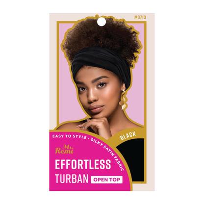 Ms. Remi Effortless Turban Scarf Open Top, Black