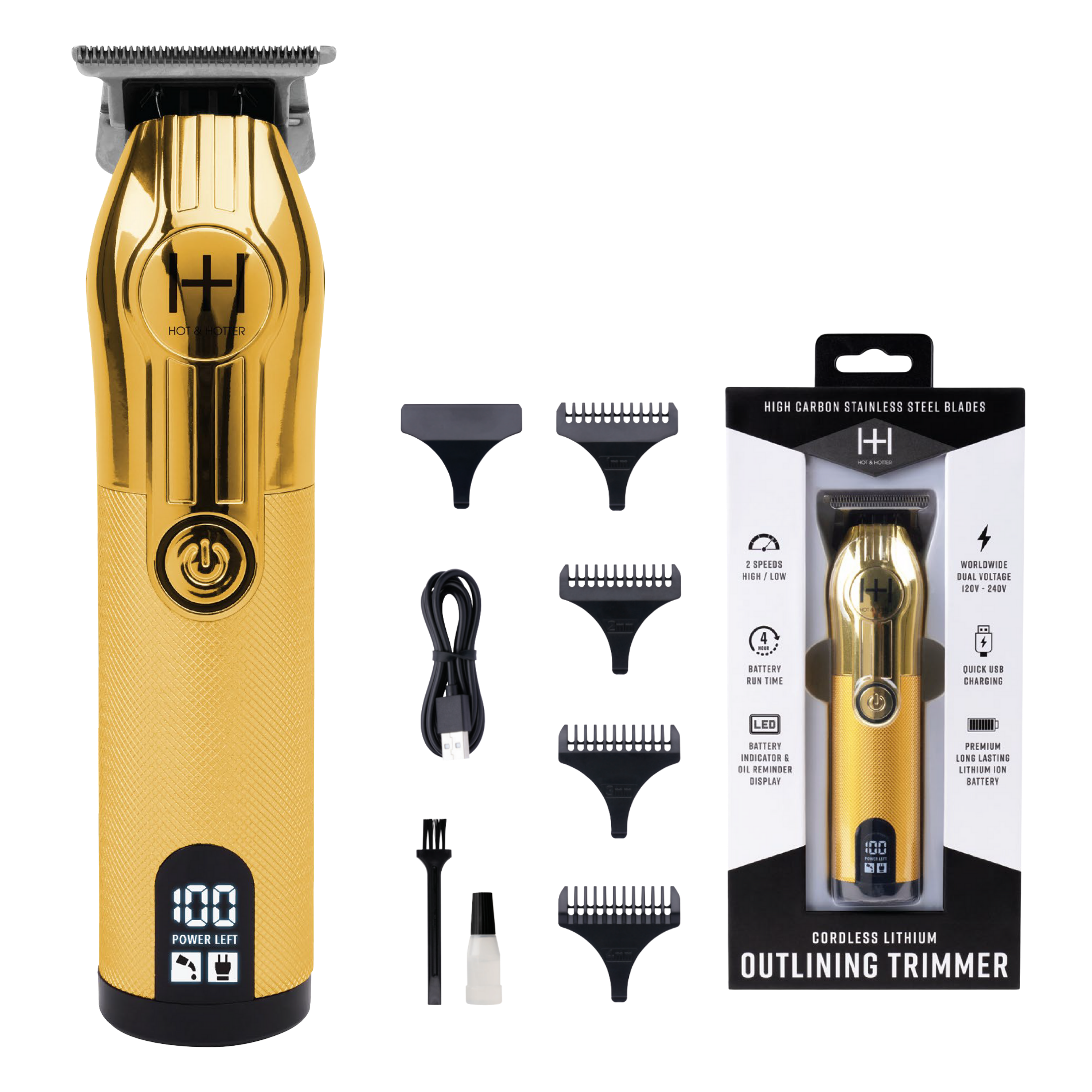 Hot & Hotter Cordless Lithium Outlining Trimmer Gold – Annie ...