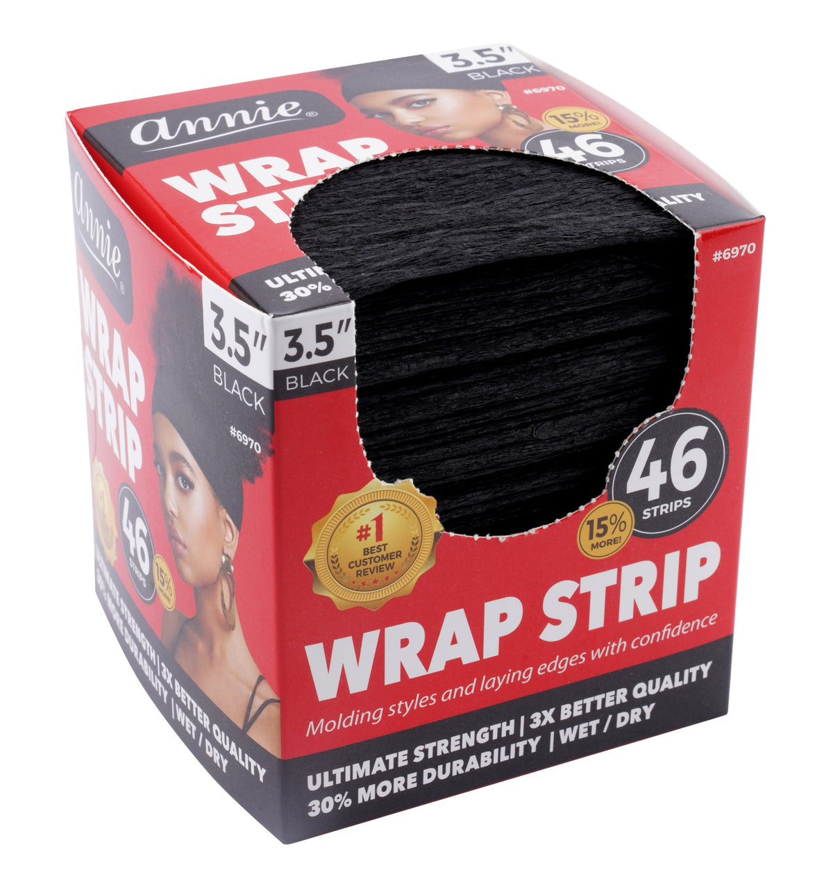 Annie 3.5 inch black wrap strips