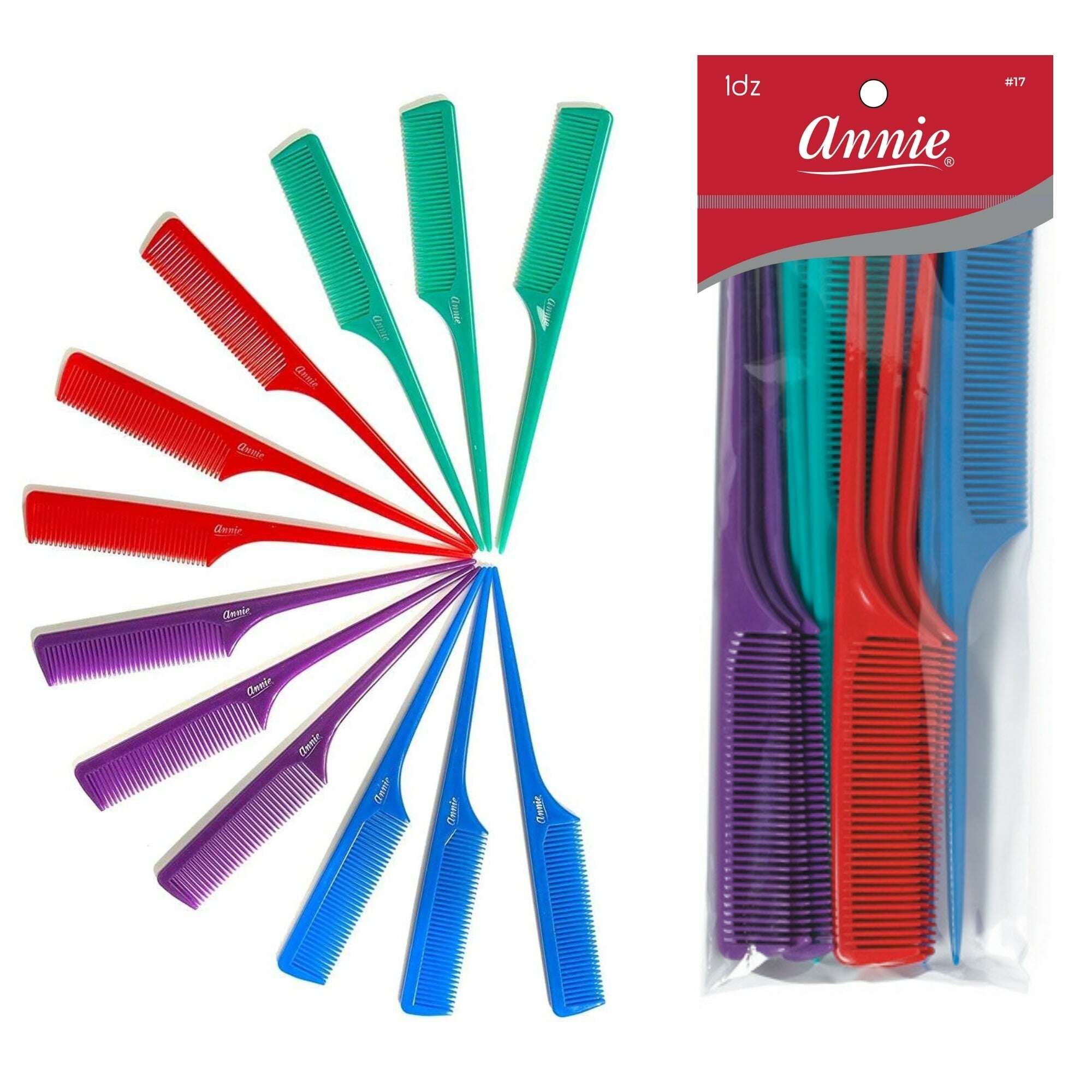 Annie Rat Tail Comb Set 12Ct Asst Color – Annie International, Inc.