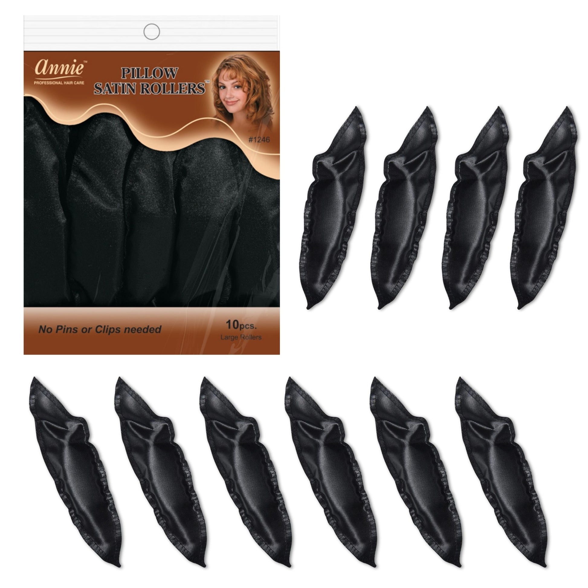 Annie Pillow Satin Rollers 10Ct Black – Annie International,