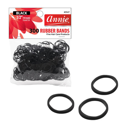 Annie Hair Rubber Bands 14mm, Black
