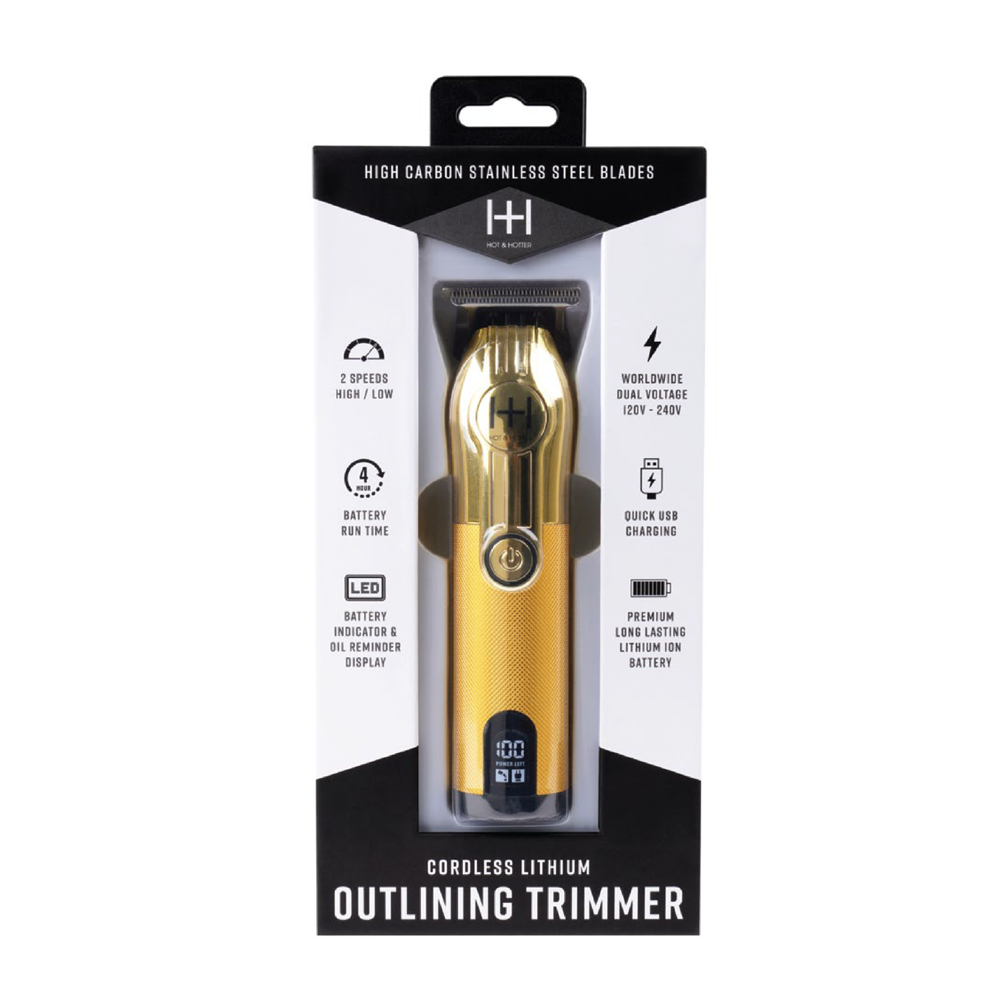 Hot &amp; Hotter Recortadora Delineadora Inalámbrica De Litio Dorada