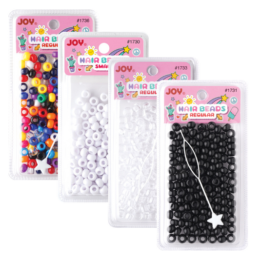 Joy Round Beads Regular Size 4 Pack, 800 Count Kids Hair Beads, Basic