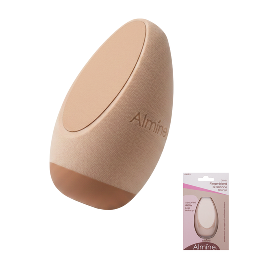 Almine 3-In-1 Wedge Shaped Fingerblend & Silicone Sponge, 1 Count, Pink
