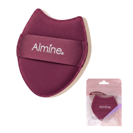 Almine U-Shaped Cloud Puff Sponge, 1 Count, Burgundy