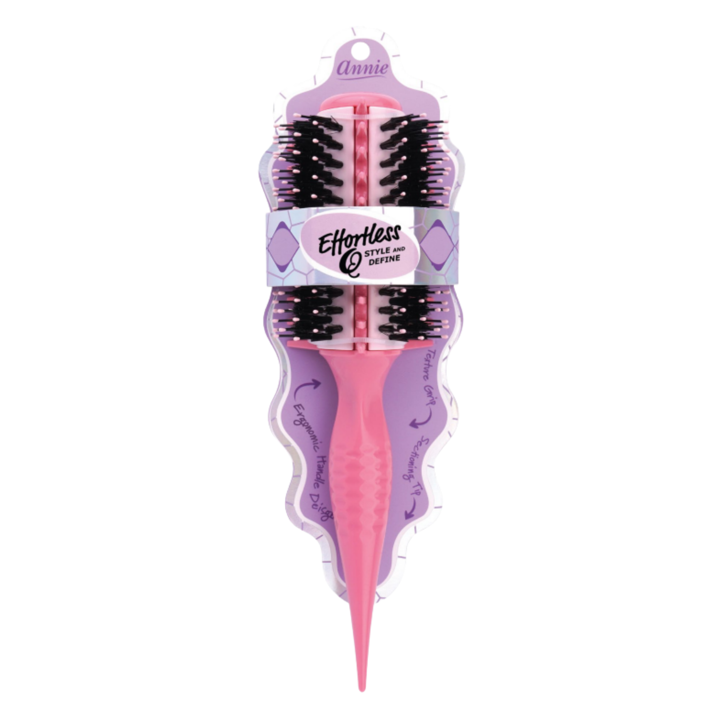 Annie Effortless Q Style & Define Brush Extra Thick Bristles, 1 Count, Assorted Colors