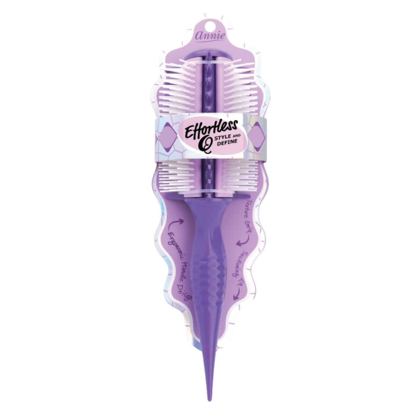 Annie Effortless Q Style & Define Brush Nylon Bristles, 1 Count, Assorted Colors