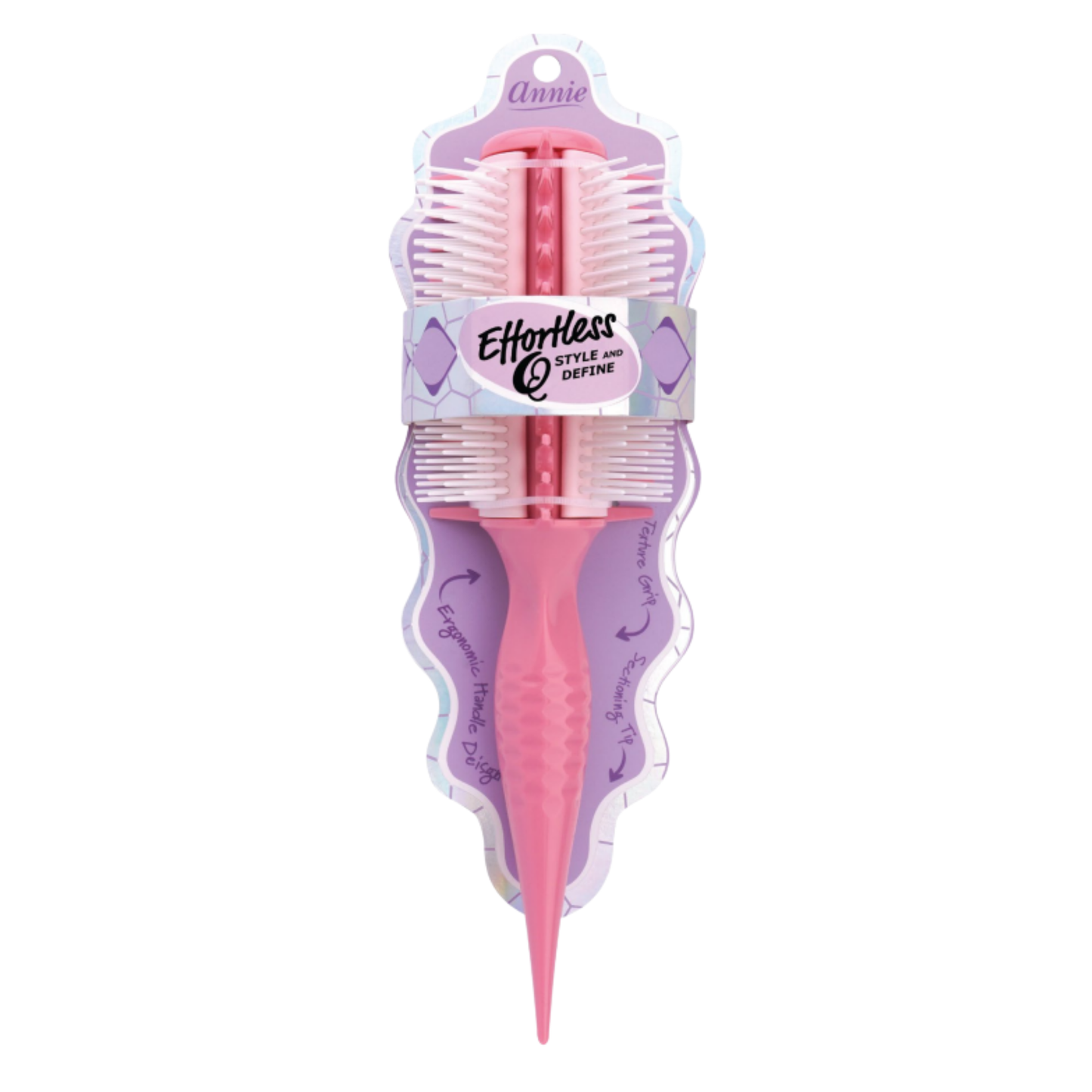 Annie Effortless Q Style & Define Brush Nylon Bristles, 1 Count, Assorted Colors