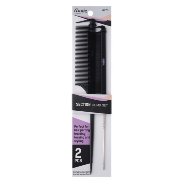 Annie Section Comb Set, 2 Count, Black