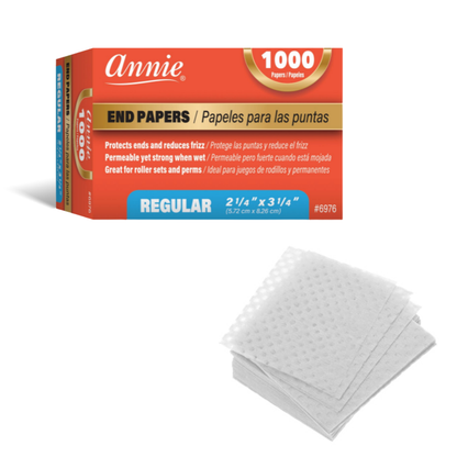 Annie Salon End Papers Regular, 1,000 Count, White