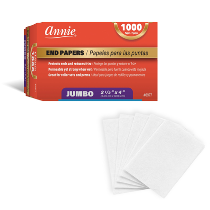 Annie Salon End Papers Jumbo, 1,000 Count, White