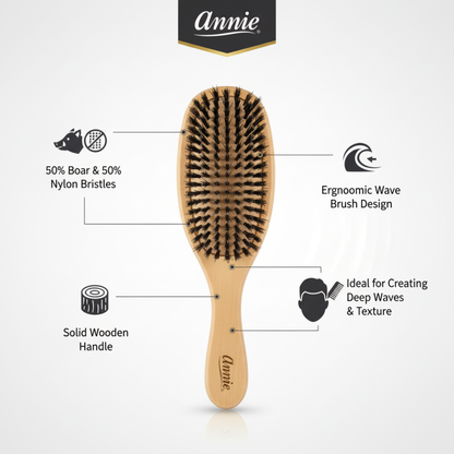 Cepillo de cerdas de nailon y jabalí Annie Hard Wave marrón claro