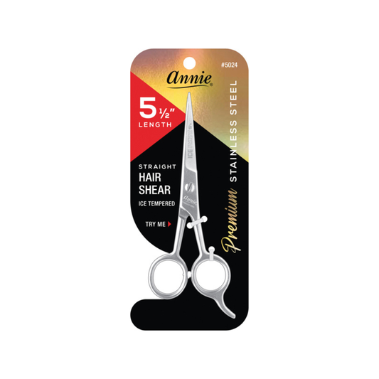 Tijeras de pelo de acero inoxidable templado Annie Ice de 5,5 pulgadas