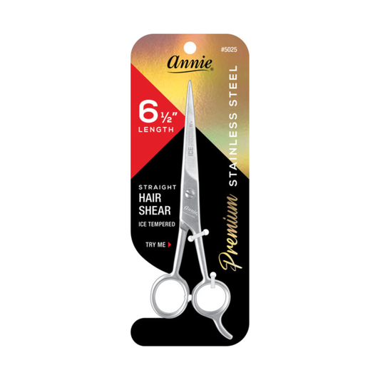 Tijeras de pelo de acero inoxidable templado Annie Ice de 6,5"