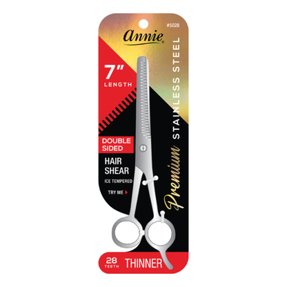 Annie Ice Tempered Stainless Steel Hair Thinning Shears 7 Inch, 1 Count, Silver