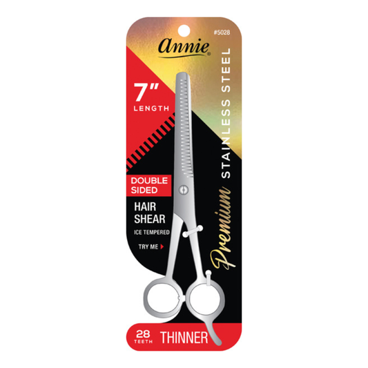Tijeras para adelgazar el cabello de acero inoxidable templado con hielo Annie de 7 pulgadas
