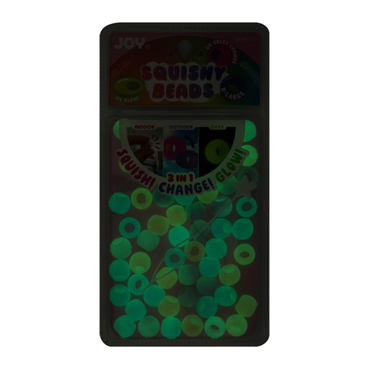 Joy XL Round Squishy Hair Beads large pack glowing green in the dark for braids and locs accessories