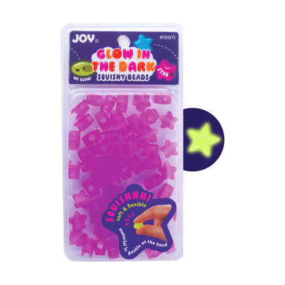 Joy Star Squishy Beads Large Package, 60 Pieces, Glow-In-The-Dark Purple