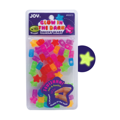 Joy Star Squishy Beads Large Package, 60 Pieces, Glow-In-The-Dark Mixed Colors