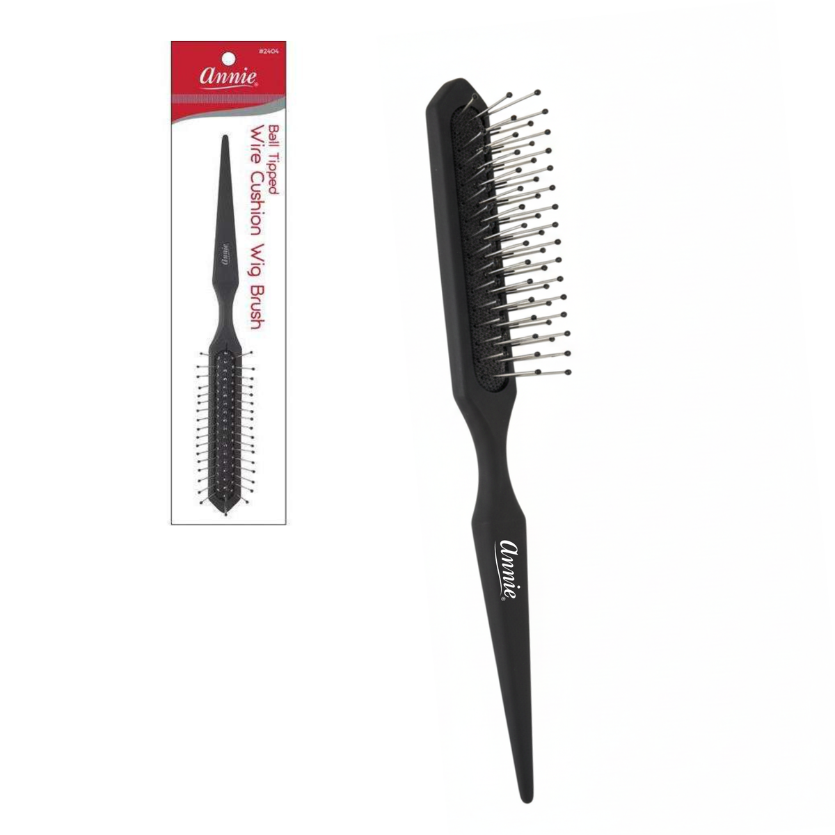 Annie Ball-Tipped Metal Wig Brush #2404 – Black