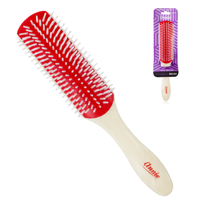 Annie Rubber Cushion Brush Large, 1 Count, Red & White