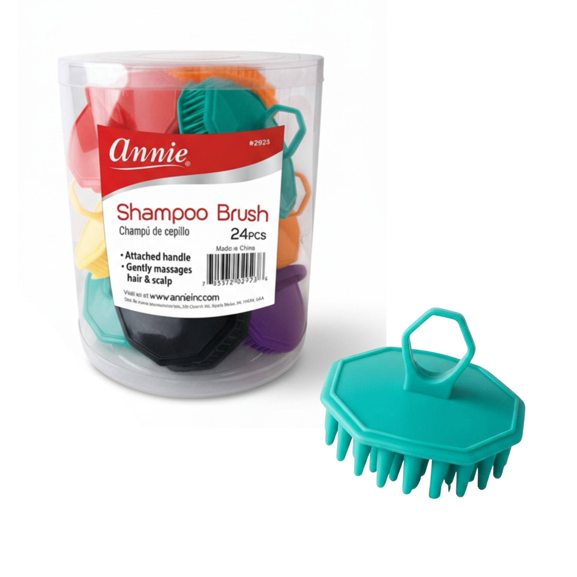 Annie Scalp Massage Brush, 24 Count, Asst Color – Annie