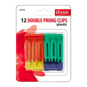 
                  
                    Load image into Gallery viewer, Annie Double Prong Clips 12Ct Asst Color Hair Clips Annie   
                  
                