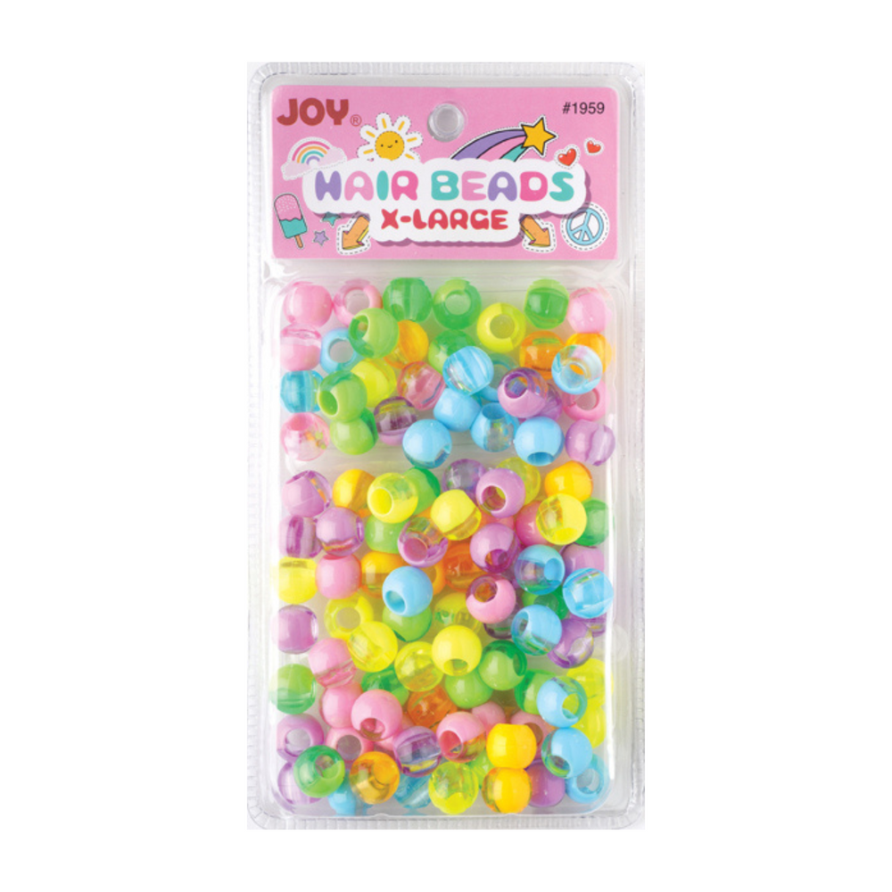 Joy Round Plastic Beads XL Two Tone Pastel Assorted