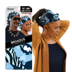 Broadus Collection Floral Zebra headwrap scarf by Shante & Snoop Dogg, 15x60 inch silky smooth designer headwrap