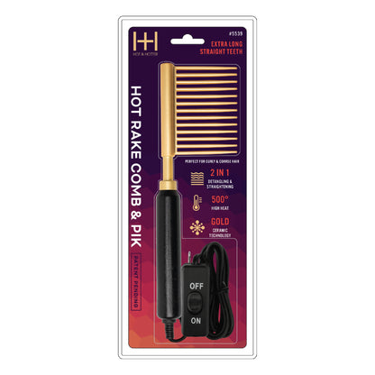 Hot & Hotter Ceramic Hot Rake Comb & Pik Straightening Comb Hot & Hotter   