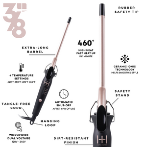 
                  
                    Load image into Gallery viewer, Hot &amp;amp; Hotter Extra Long Ceramic Tourmaline Curling Iron 3/8 Inch Black
                  
                