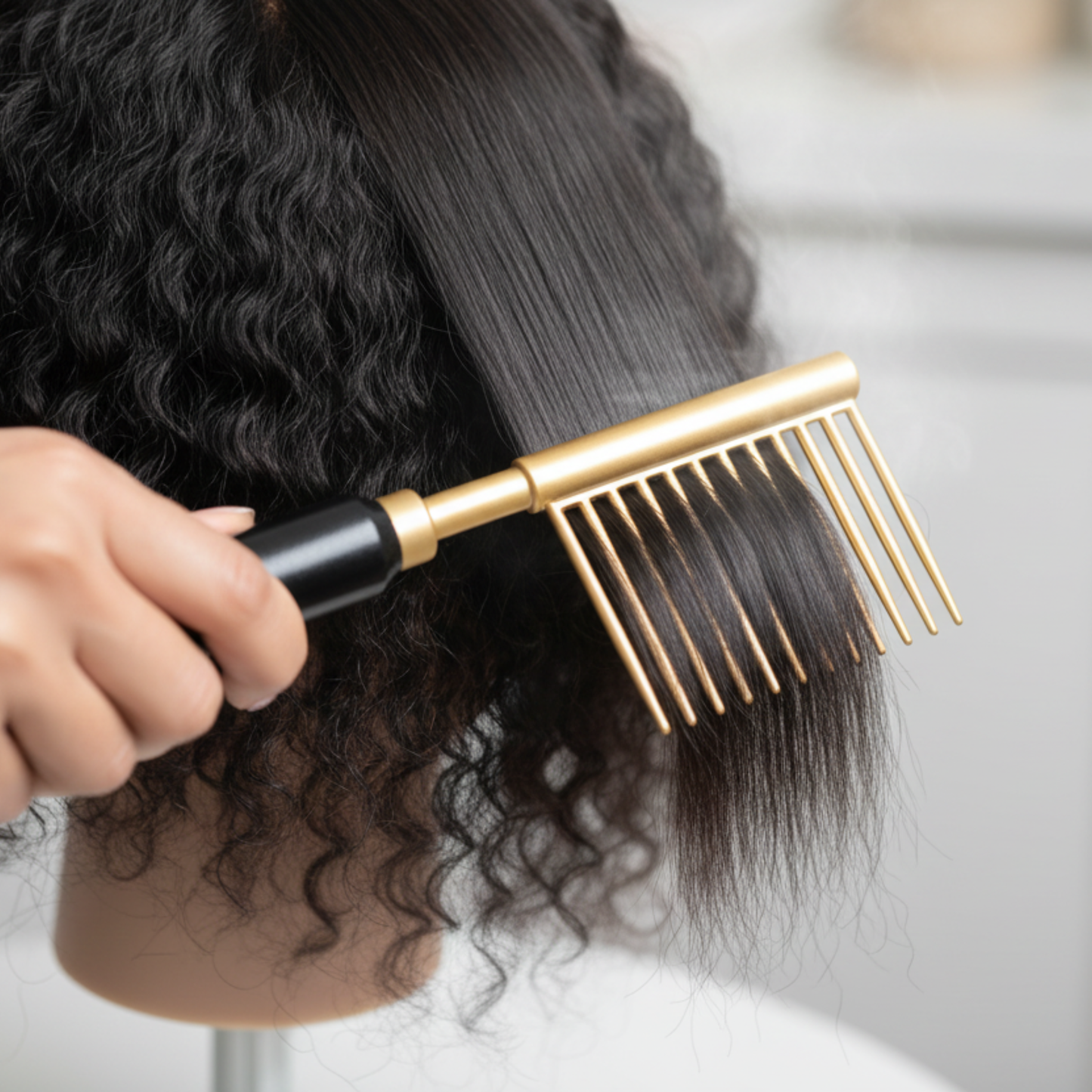 Hot & Hotter Ceramic Hot Rake Comb & Pik, 1 Count, Hair Straightener, Gold