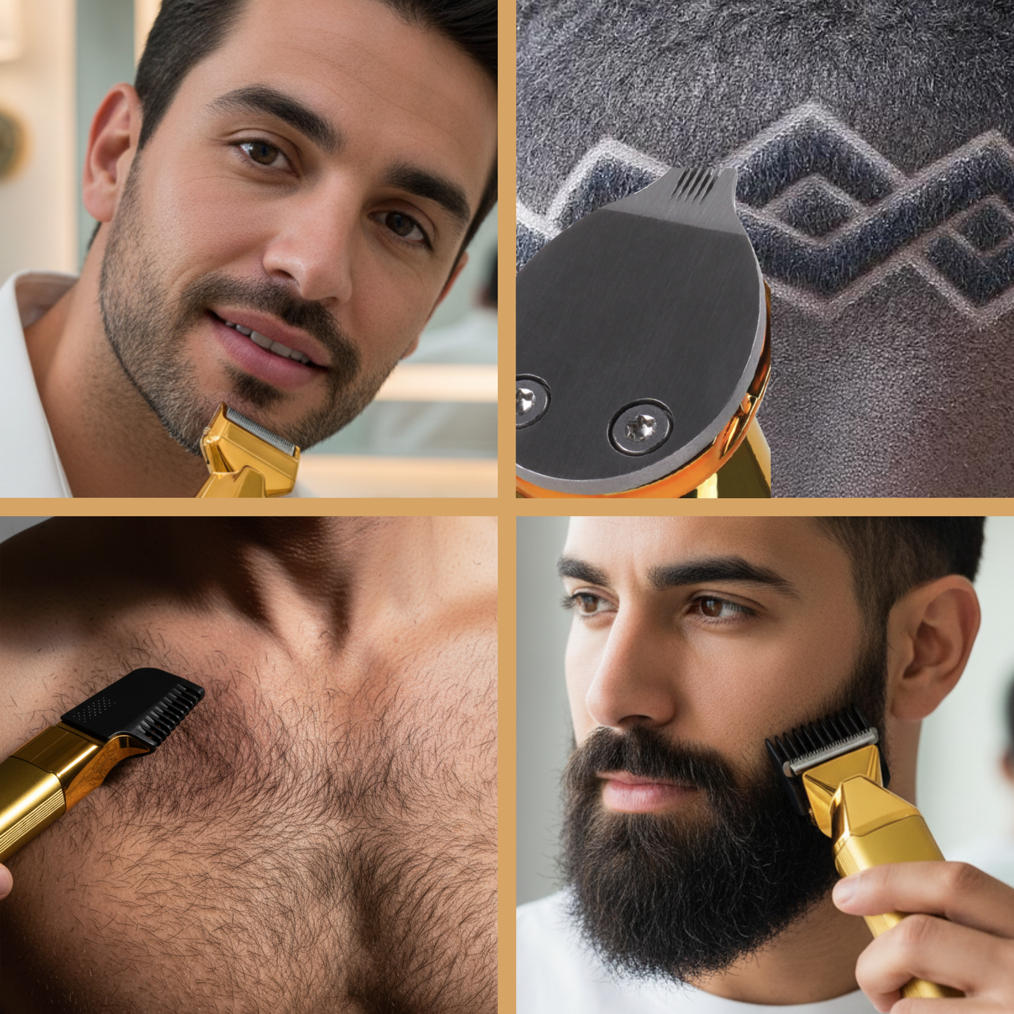 Hot & Hotter All-In-One Cordless Grooming Trimmer Kit, Gold