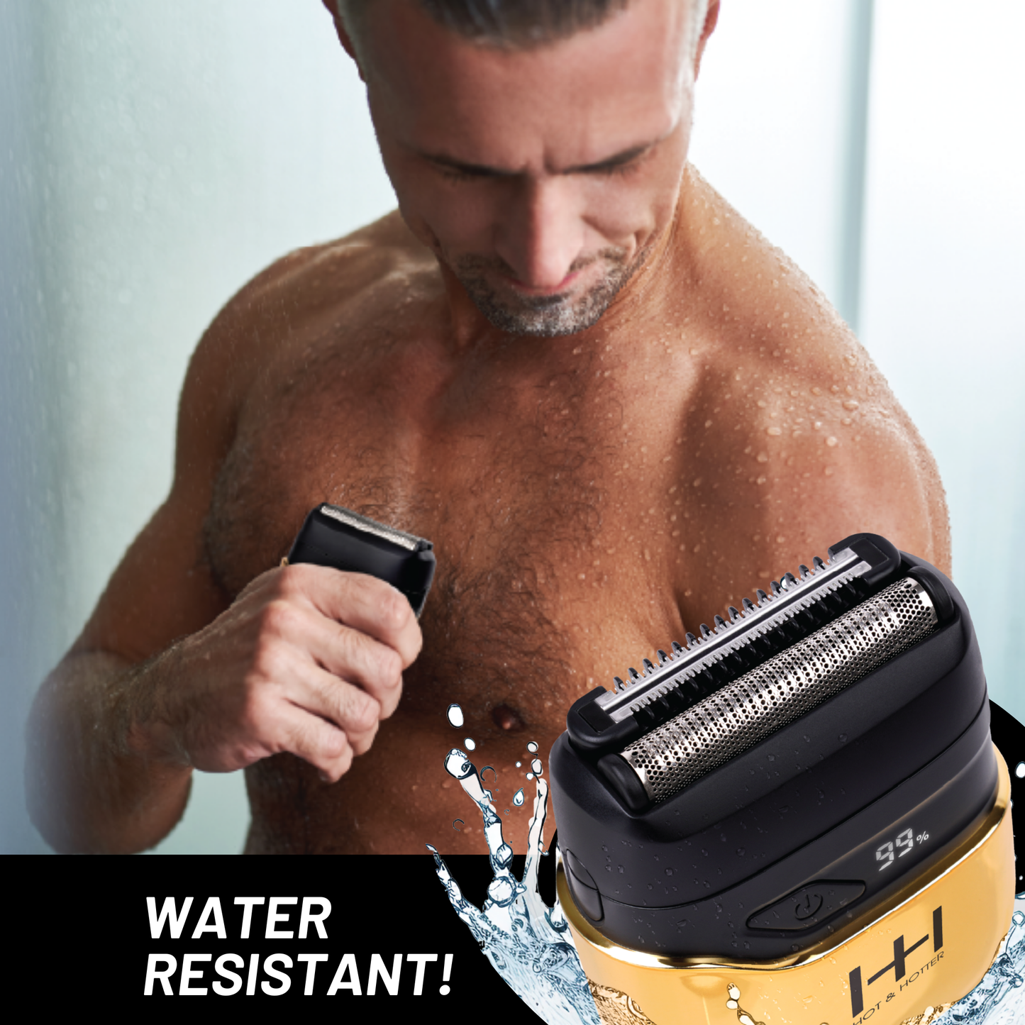 Hot & Hotter Dual Blade Mini Shaver, 1 Count Foil Electric Razor, Gold