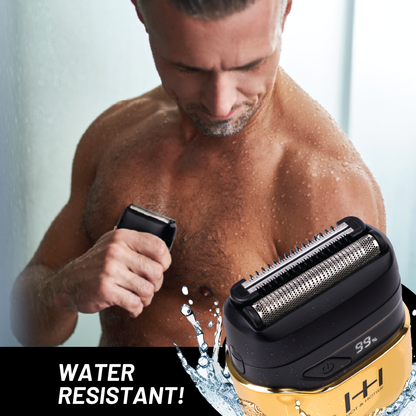 Hot & Hotter Dual Blade Mini Shaver, 1 Count Foil Electric Razor, Gold