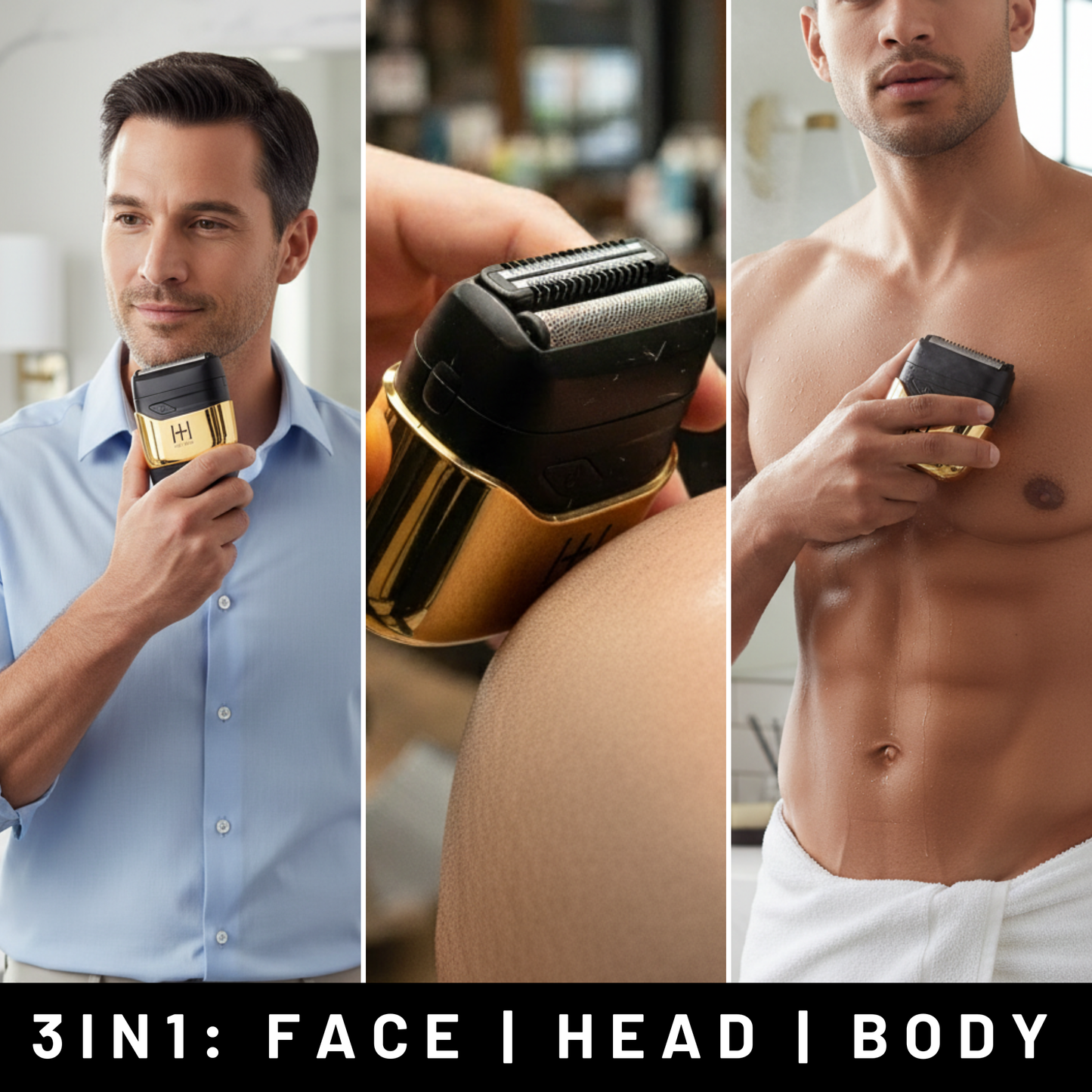 Hot & Hotter Dual Blade Mini Shaver, 1 Count Foil Electric Razor, Gold